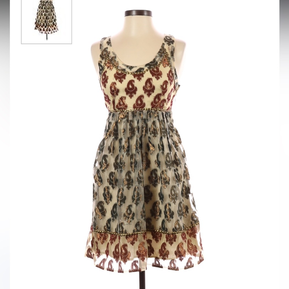 Free People Metallic Studded Jacquard Dress